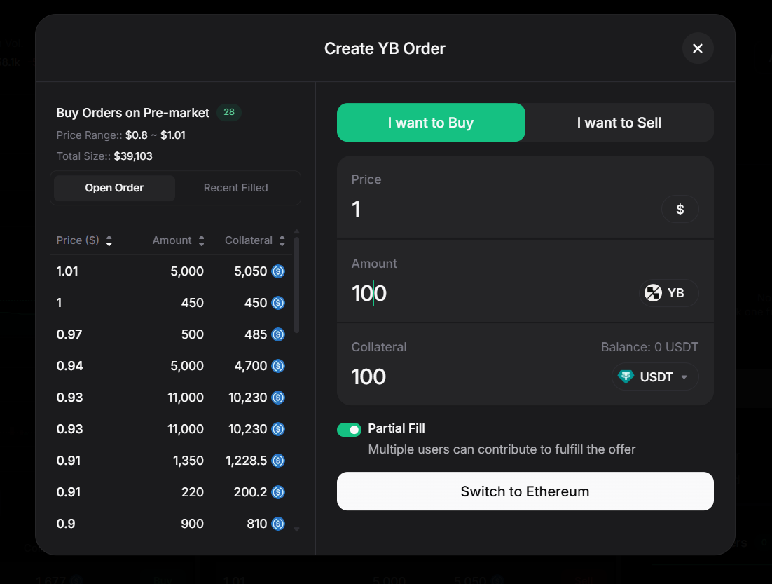 How to trade YieldBasis ($YB) on Whales Market?