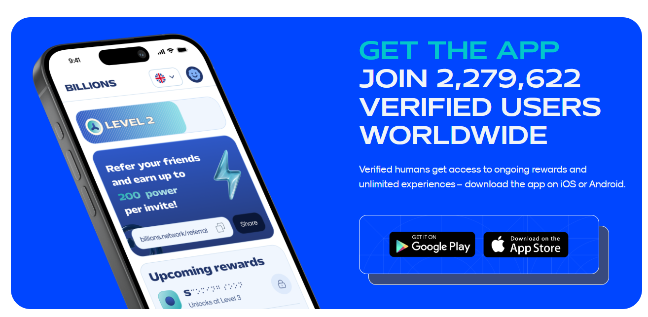 billions network has surpassed 2.2M verified users through its mobile app