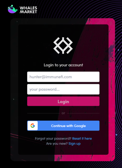 create an immunefi account