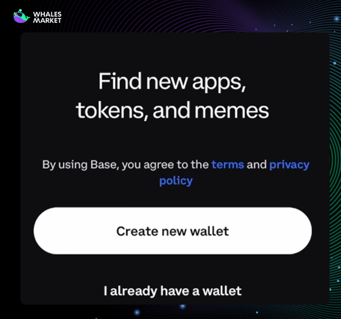 create or log in to wallet