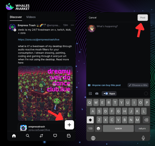 post content on base app