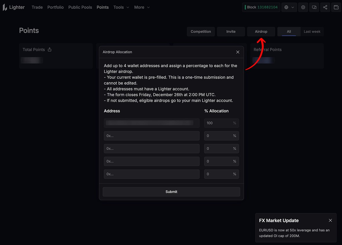 airdrop form section