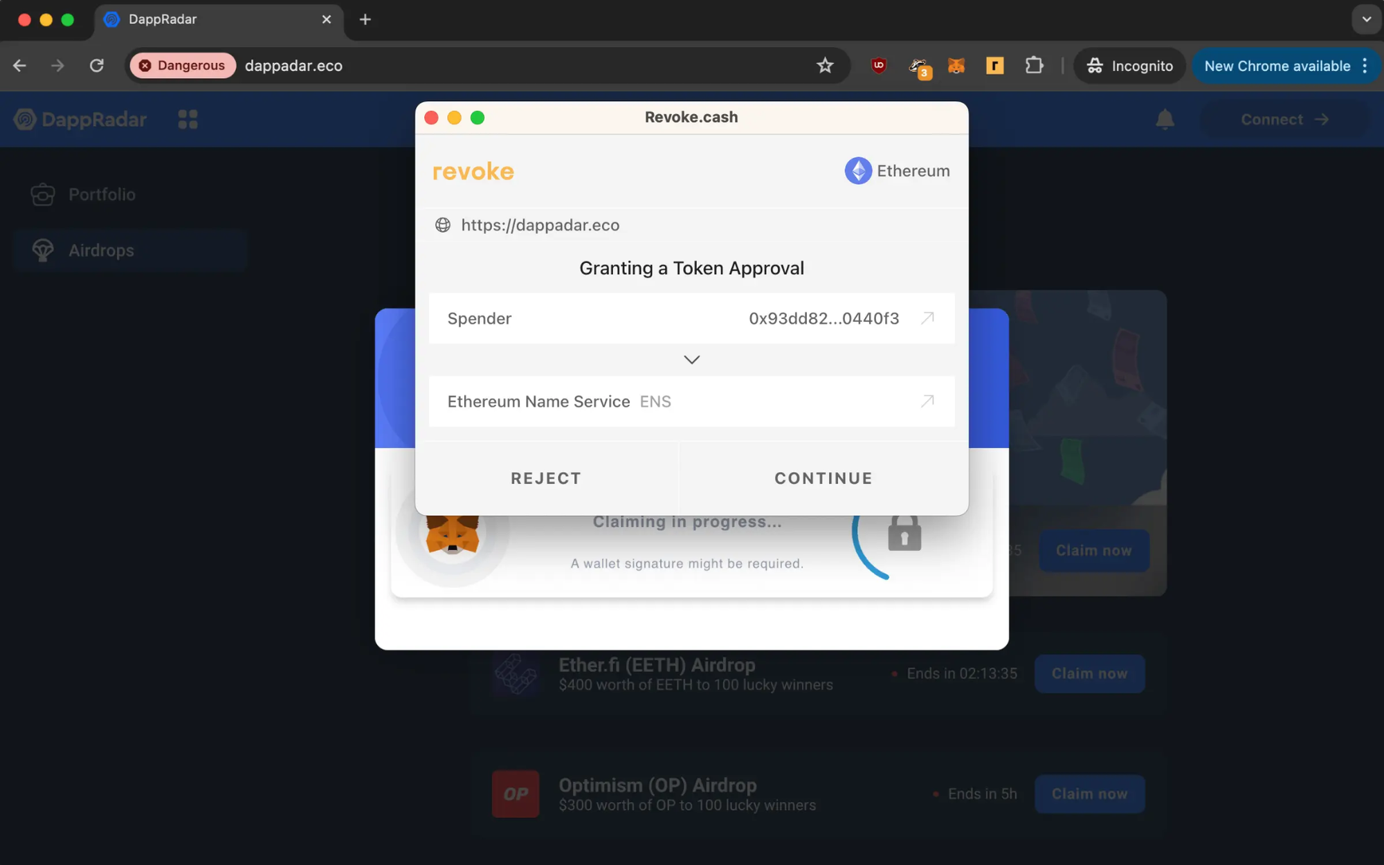 revoke cash browser extension to prevent crypto scam