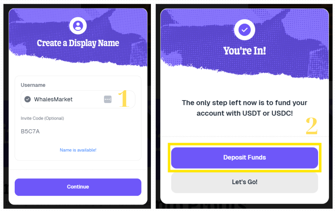 set up username for the predictfun account