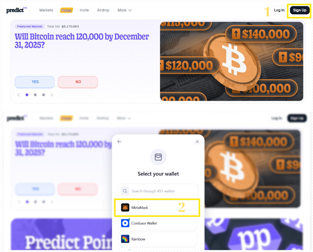 sign up account on predictfun