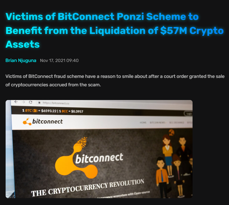 bitconnect victims to receive 57m from liquidation crypto scam