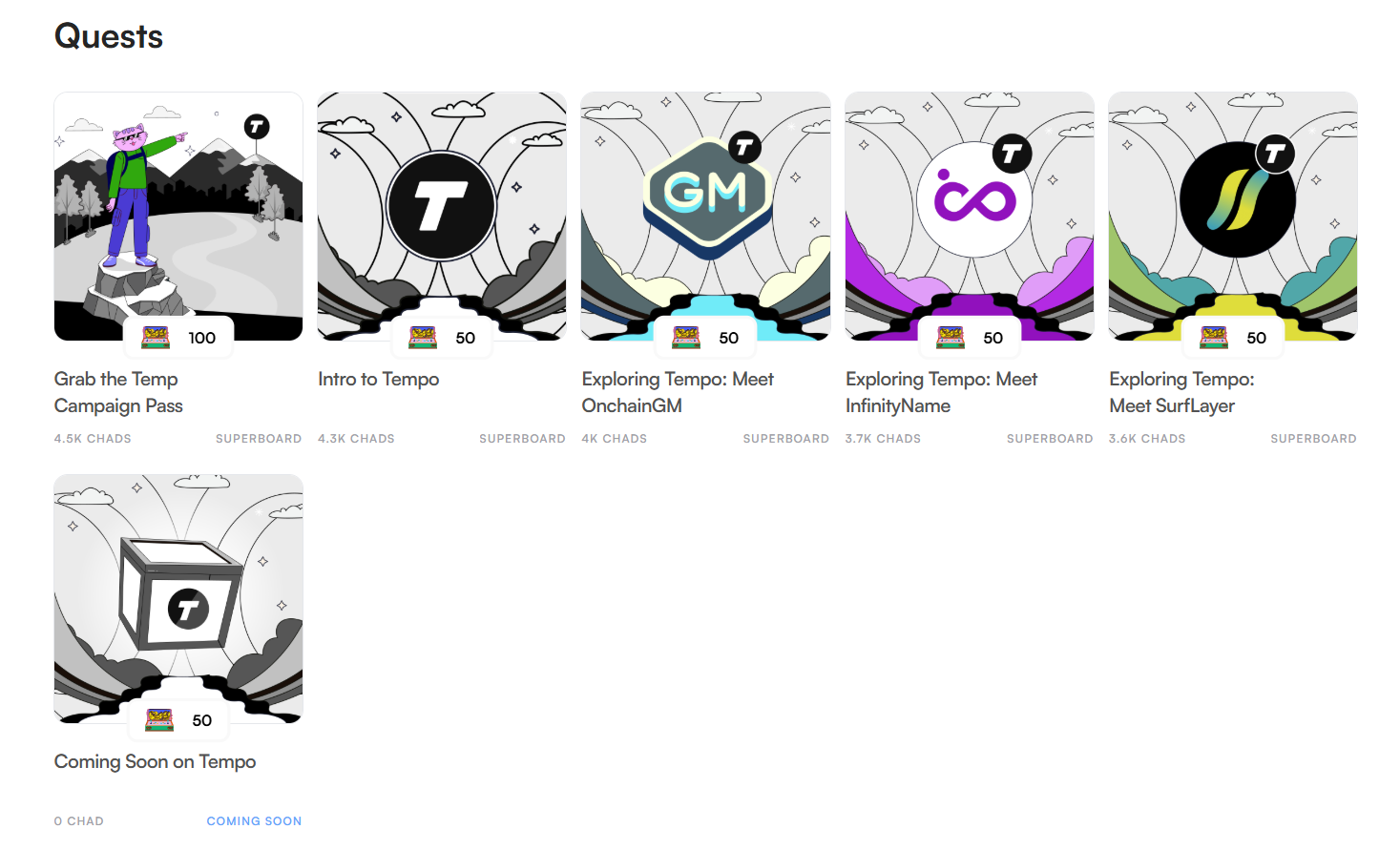 superboard campaign: complete tempo quests for extra interaction points