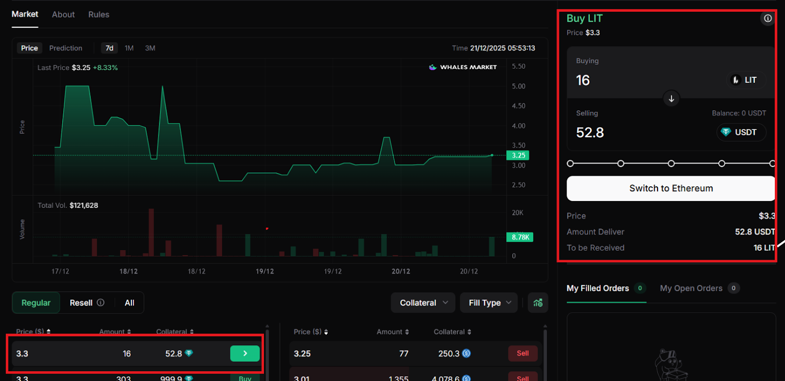 buy or sell available orders