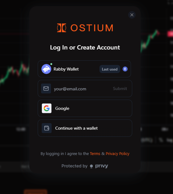 create an account on ostium airdrop