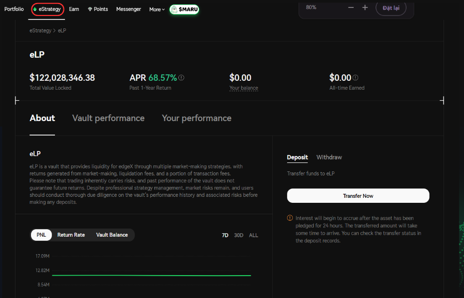 deposit Into the elp vault