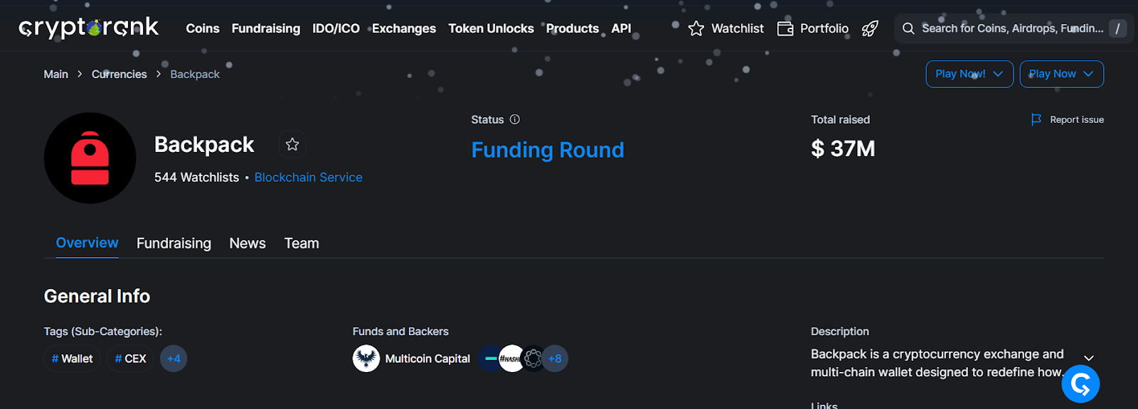 backpack fundraising