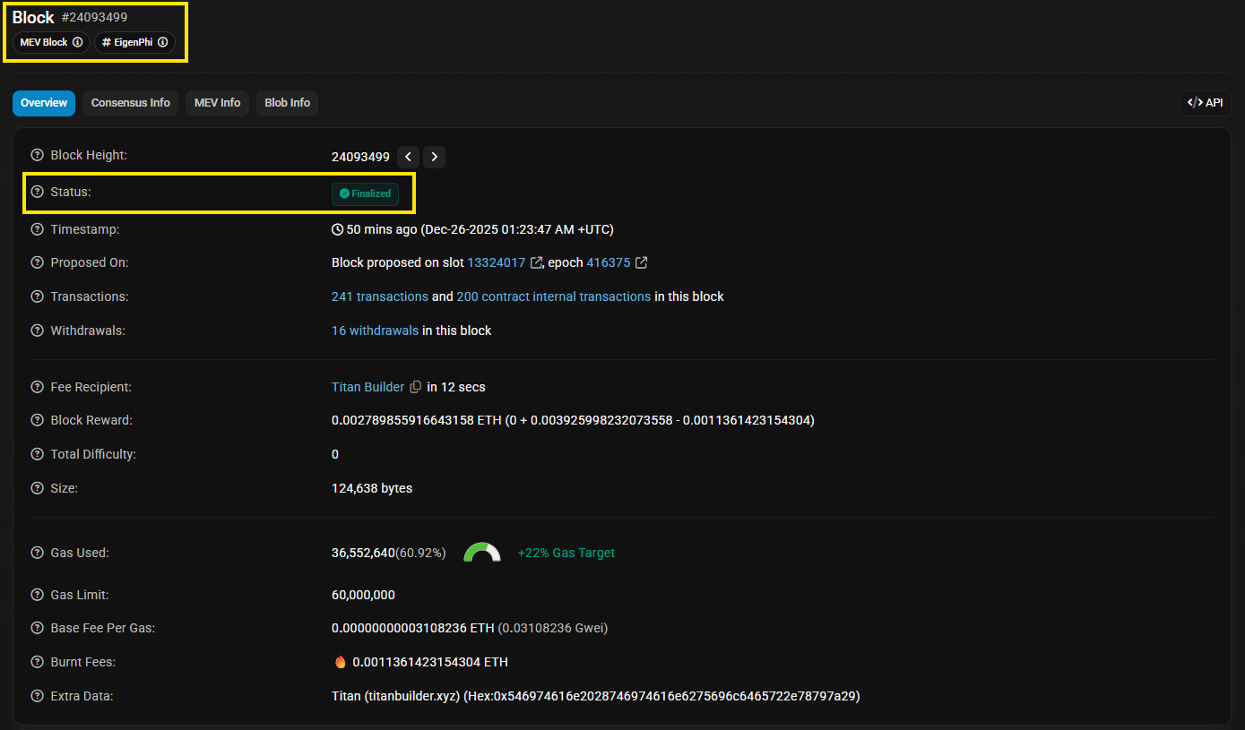 key transaction details explained on a blockchain explorer