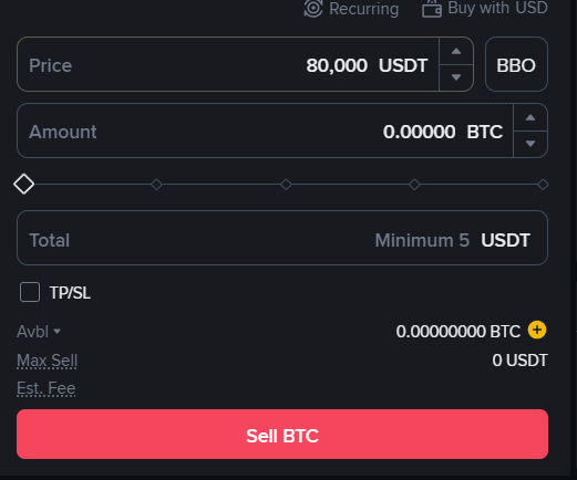 sell limit order