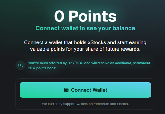 connect a wallet and activate the xPoints Boost