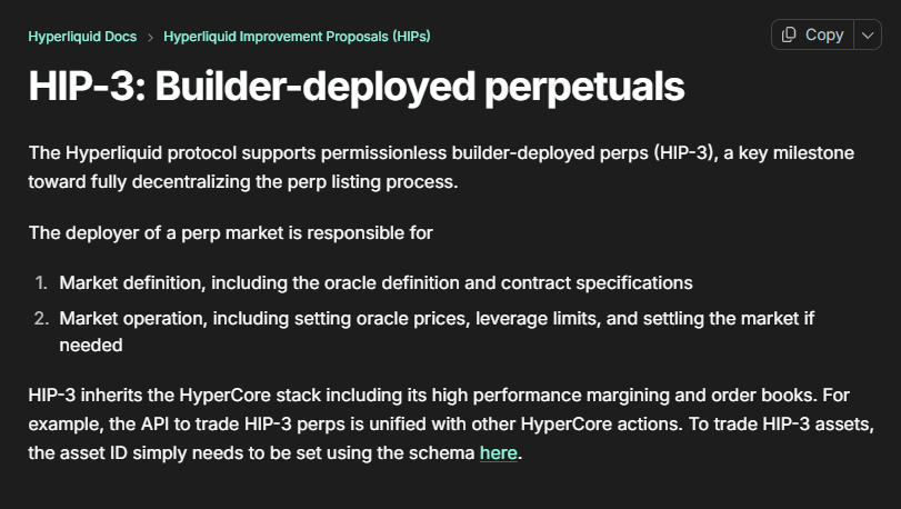 HIP-3 lets builders launch a market on infrastructure that already exists