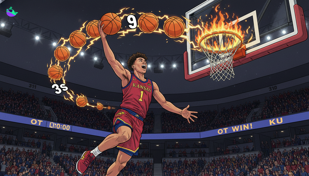 melvin council jr.s unbelievable night includes 9 3s in kus ot win